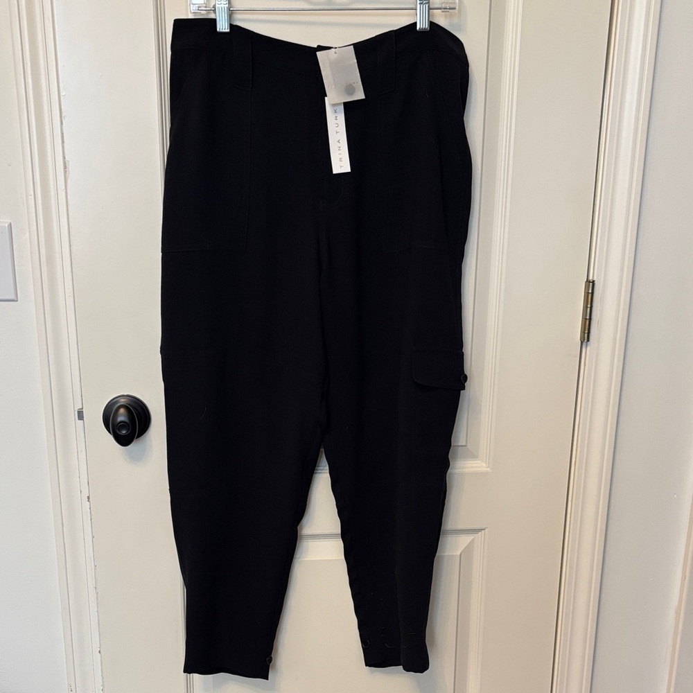 Trina Turk Black dressy cargo Pants SZ 10